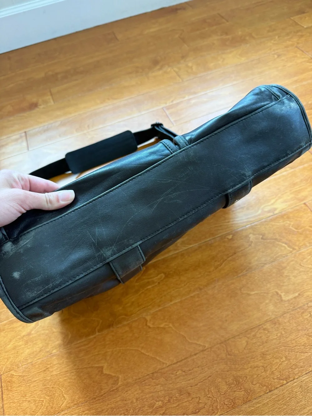 Tumi Alpha Black Napa Leather Briefcase Rare Vintage Piece Great Patina Attaché
